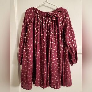 Charming Maroon Kids Dress with Gold Accents